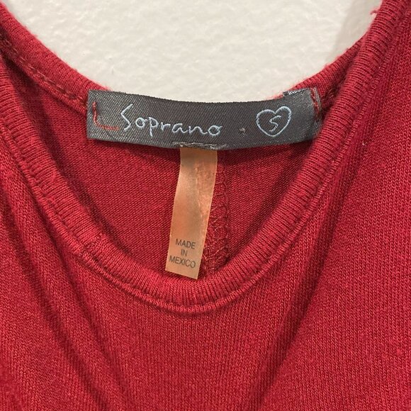 Soprano Midi Red Dress with Cold Shoulders - Size Small - Picture 3 of 4